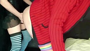 Strap-On Pegging Woman Fucks Pantied Guy to Hands-Free Ejaculation!