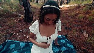 Forest Walk Turns into Deepthroat Gagging on Huge Cock Outdoors