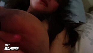 Ms Emma's big juicy Filipina tits tempt and tease in solo play