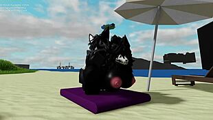 hard beach pounding with scp-1471 mal0's big tits bouncing cowgirl style 💦