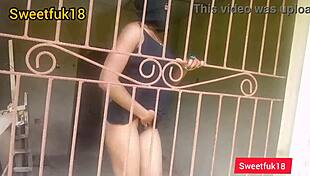 While working in the garden my neighbor distracted me so i fucked her hungry pussy doggystyle