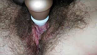 dirty hairy pussy with huge clit rubs to dripping orgasm closeup 💦💦
