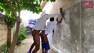 school classmate why not fuck my wet pussy doggystyle outside on big cock