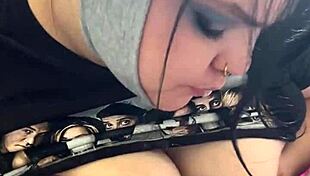 curvy brunette pov tits out sloppy deepthroat blowjob