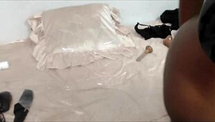 My creampie-soaked pussy squirts wildly in bed