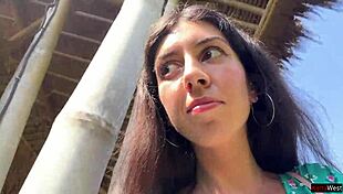 Skinny Teen Eats Cum Pasta In Cafe With Facial Dripping Down