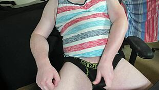 redhead hunk lubes up for slippery bisexual solo massage and stroke