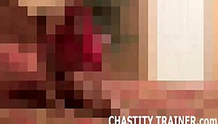 Your tiny cock gets locked up forever in tight bondage cage!!