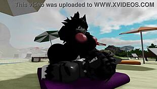 hard beach pounding with scp-1471 mal0's big tits bouncing cowgirl style 💦