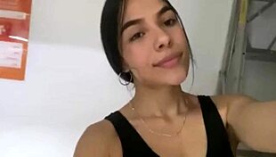 risky latina teen fingers wet pussy publicly in gym shower stall