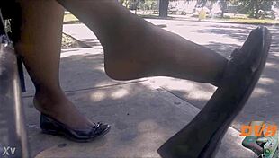 shoeplay tempts in stockings and flats