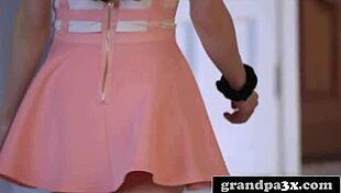 Stepgrandpa bends over smoking hot teen pussy doggystyle before school drive