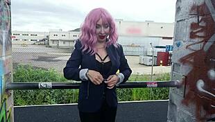 alira's flashing her big tits and losing control during public photoshoot