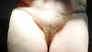 Granny fucks hairy pussy with cucumber
