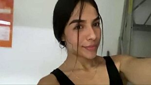 risky latina teen fingers wet pussy publicly in gym shower stall