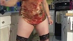 uhh hotwife steffi's big pussy lips dancing in that sexy pmv promo...