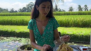 Skinny Teen Eats Cum Pasta In Cafe With Facial Dripping Down