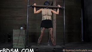 masked playgirl endures brutal hard flogging bondage