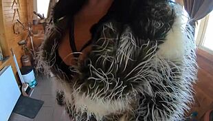 imagine this curvy latina milf in leather and fur, deepthroating till cum covers her cameltoe ass