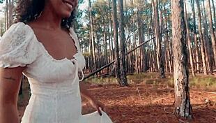 Forest Walk Turns into Deepthroat Gagging on Huge Cock Outdoors