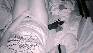 voyeur catches horny asian maam fingering solo in heat