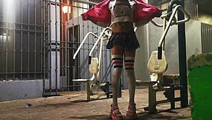 linda flaquita tranny flashes her thong in public spots everywhere