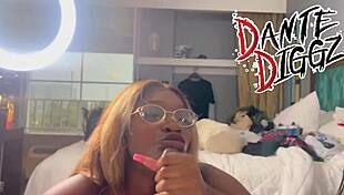 me and my ebony baddie held a sloppy deepthroat contest on our boyfriends huge cocks gagging nonstop