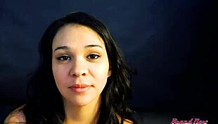 uhh petite brunette coed sabrina like deep sucks an' hard rides then rims that interracial cock greedly