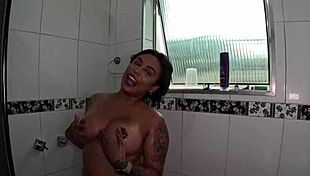two juicy brazilian babes maju fagundes milena queiroz shower bagunça
