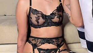 Babe's Vertical Lingerie Deepthroat Cock Suck