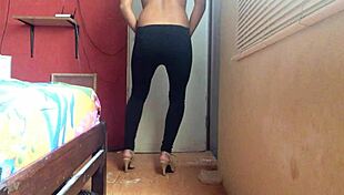 Shemale Teases in High Heels Swaying Seductively