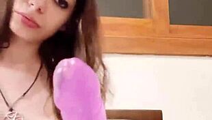 Petite Italian Doll Sucks Dildo Like Real Cock Solo