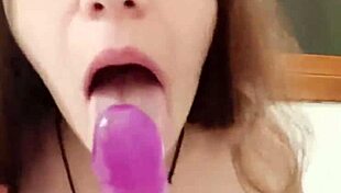 Petite Italian Doll Sucks Dildo Like Real Cock Solo