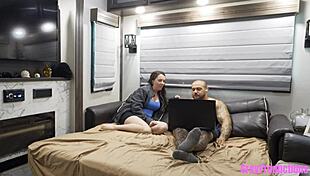 step-brother claims my virginity on chat roulette with dirty creampie talk