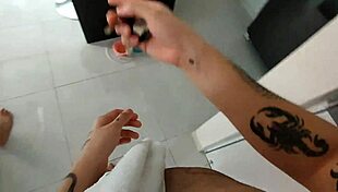 Convinced horny pool girl to fuck