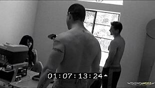 Brunette Skips Work For MMF Threesome! Deepthroat Doggystyle Cum Facial On Shaved Pussy
