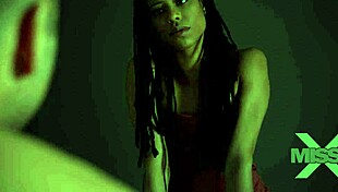 Petite ebony teases with deepthroat doggystyle fingering frenzy