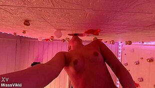 Dick Sucking Sheer MissVikki Teases with Pretty Petite Face and Natural Tits