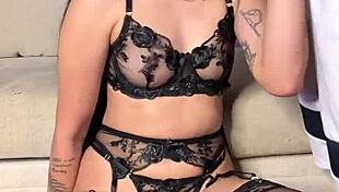 Babe's Vertical Lingerie Deepthroat Cock Suck