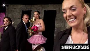 three busty sluts invade church sucking cocks riding men in hardcore orgy