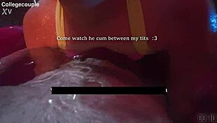 Clothed underwater sex ends with cum-soaked underwear titjob explosion