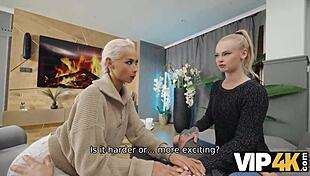 i got fucked hard in vip4k threesome while my boyfriend watched cuckold style hot blonde sharing monster cock