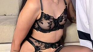 Babe's Vertical Lingerie Deepthroat Cock Suck