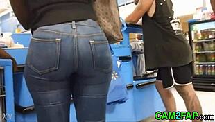 hidden cam captures every curve of that bbw ass up close