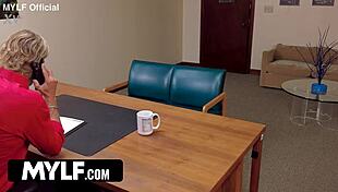 Principal enjoys chubby latina teacher's deepthroat titty fuck and desk submission