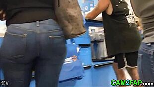 hidden cam captures every curve of that bbw ass up close