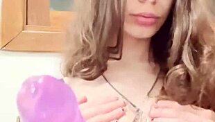 Petite Italian Doll Sucks Dildo Like Real Cock Solo