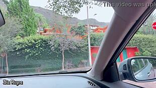 latina gets huge bouquet blowjob in car till swallowing tons of hot creamy milk