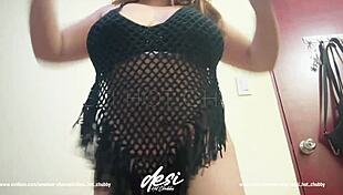 desi aunt teases with big boobs and hairy pussy dance