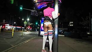 linda flaquita tranny flashes her thong in public spots everywhere
